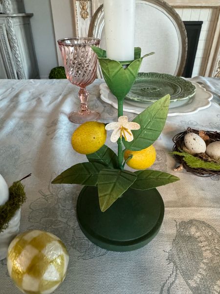 Lemon candlesticks. Now the exact one I have is sold out but the next size up is in stock

#LTKhome