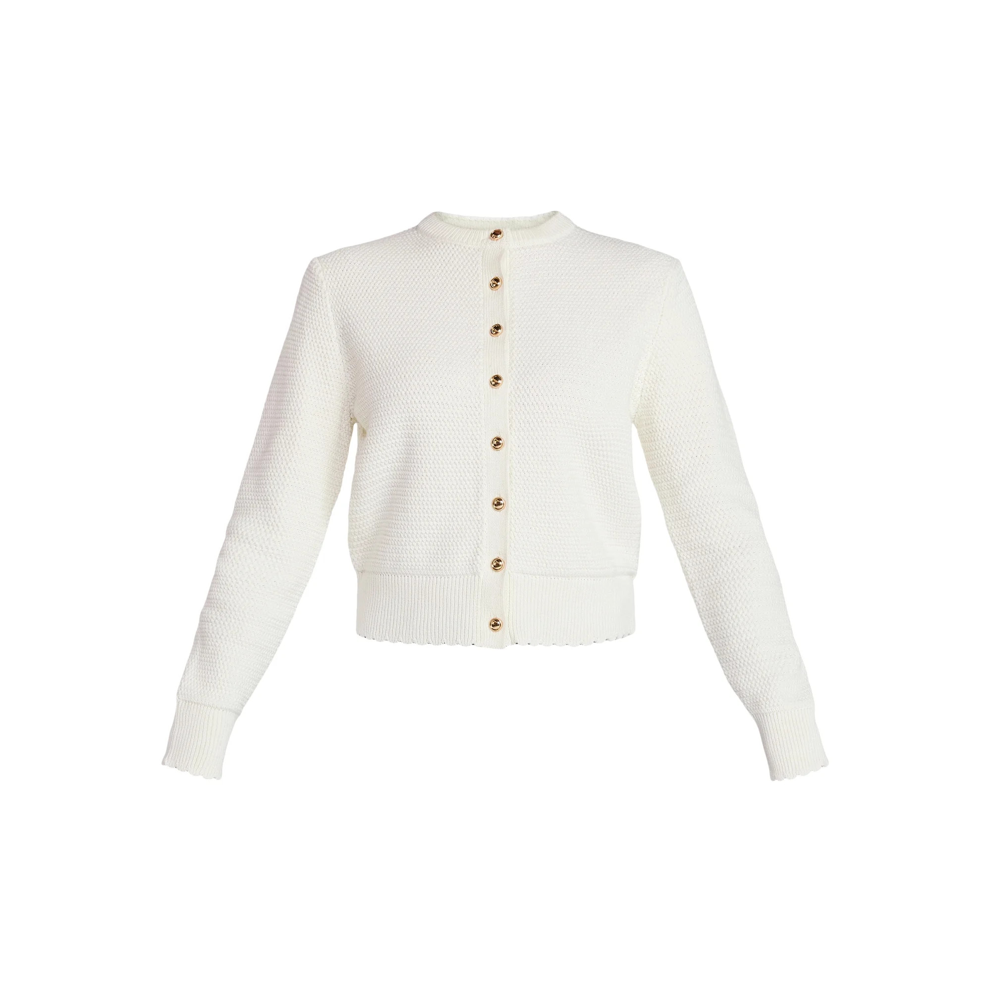 Time and Tru Women's Button Front Textured Cardigan, Sizes XS-XXXL | Walmart (US)