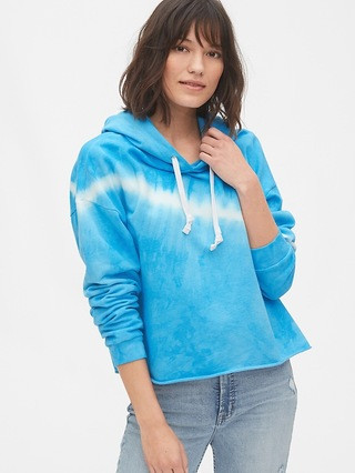Crop Pullover Hoodie with Raw Hem in French Terry | Gap (US)