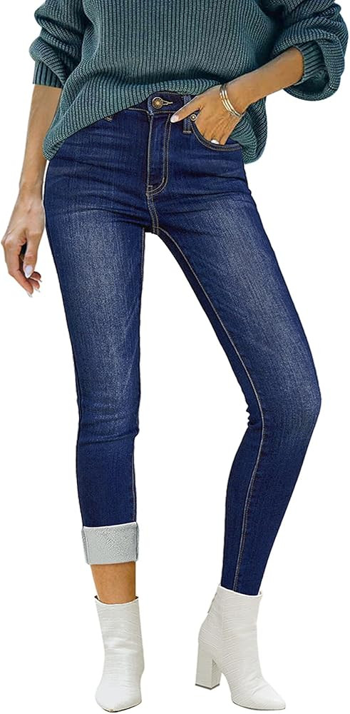 luvamia Women's Fleece Lined Jeans Winter Thermal Denim Jeggings Skinny High Waisted Stretch Warm... | Amazon (US)