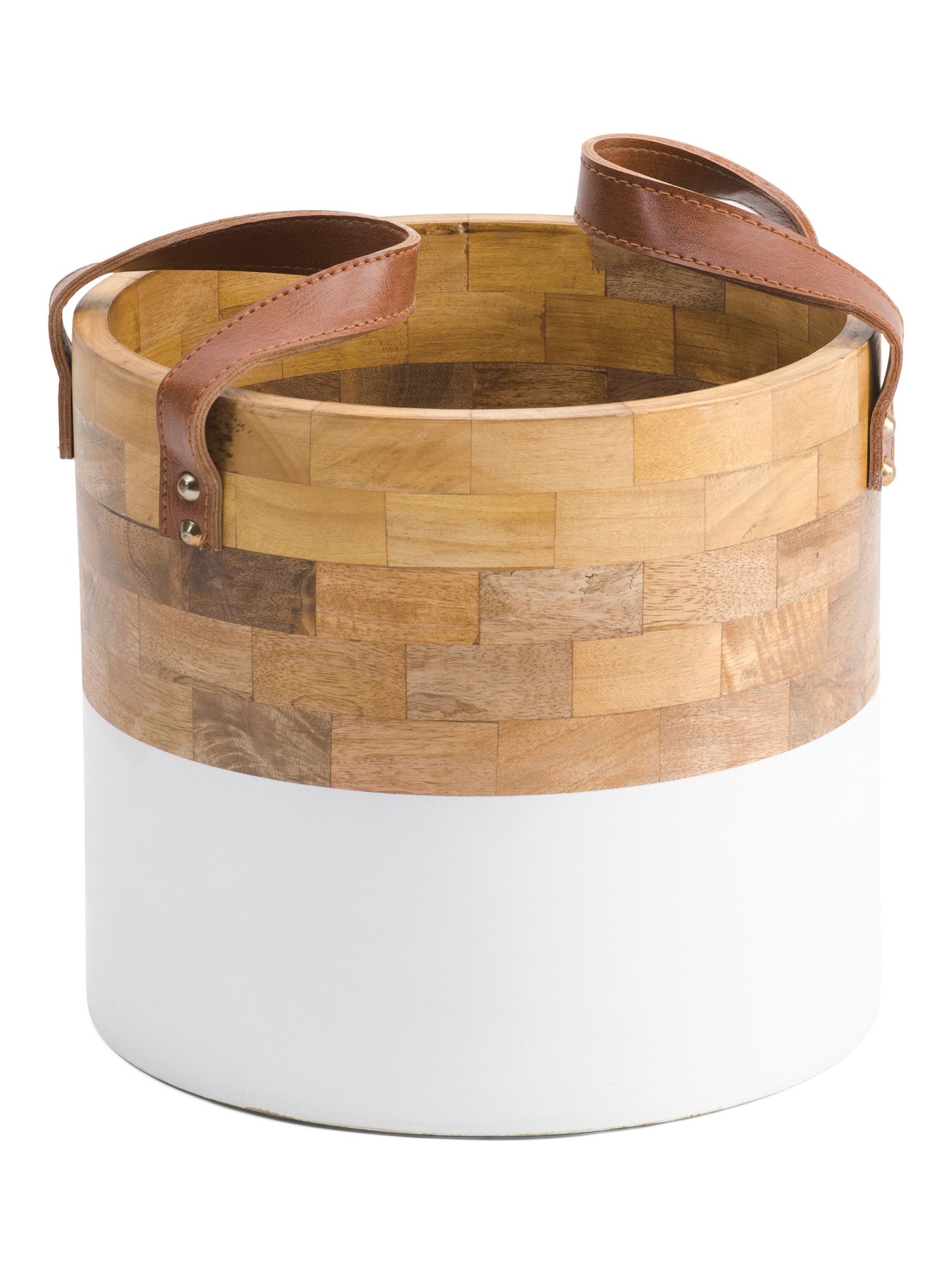 Dipped Wooden Planter Basket With Handles | TJ Maxx