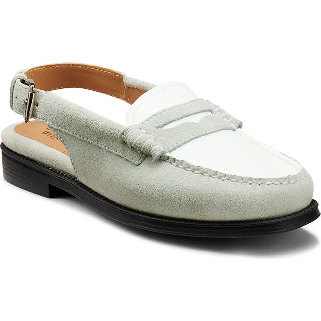 G.H.BASS Easy Slingback Weejuns® Loafer in Light Green White at Nordstrom Rack, Size 5.5 | Nordstrom Rack