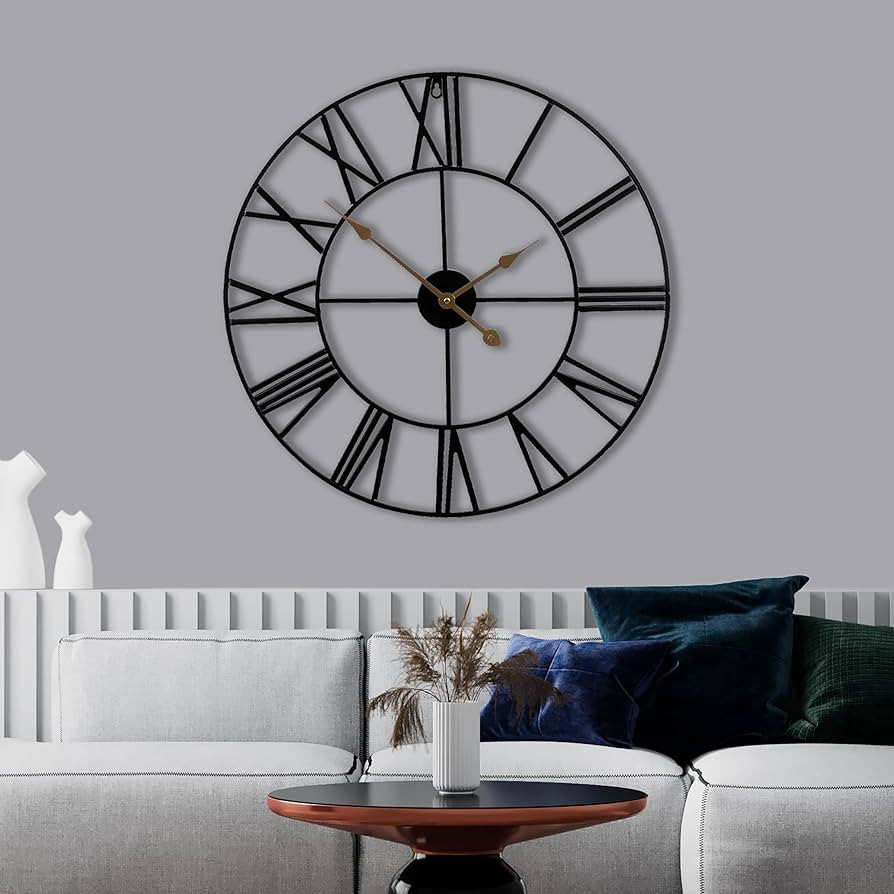 Sorbus Large Wall Clock for Living Room Decor, (60CM) 24 Inch Wall Clock Decorative, Metal Analog... | Amazon (US)
