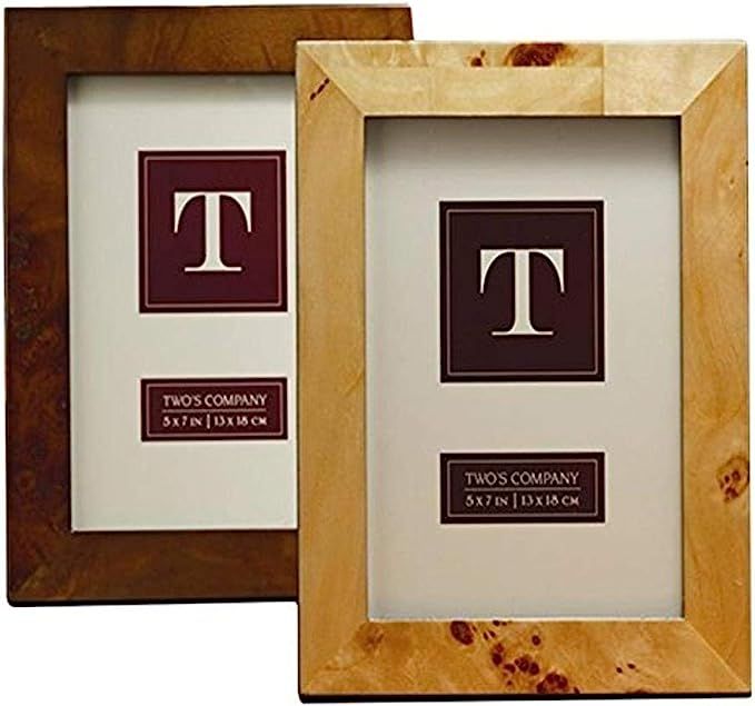 Two's Company 9385-20 Burled Wood 5 x 7 Photo Frame Asst 2 Colors | Amazon (US)