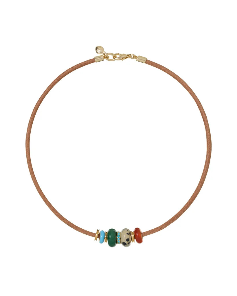 The Leather Stone Slider Necklace | Roxanne Assoulin