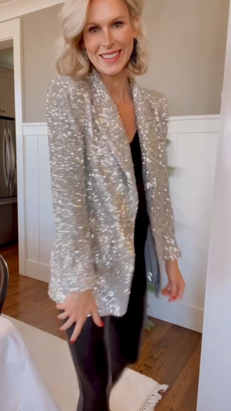 From work party to date night!  The prettiest sequin blazer. Wearing a size small  

#LTKstyletip #LTKHoliday #LTKSeasonal
