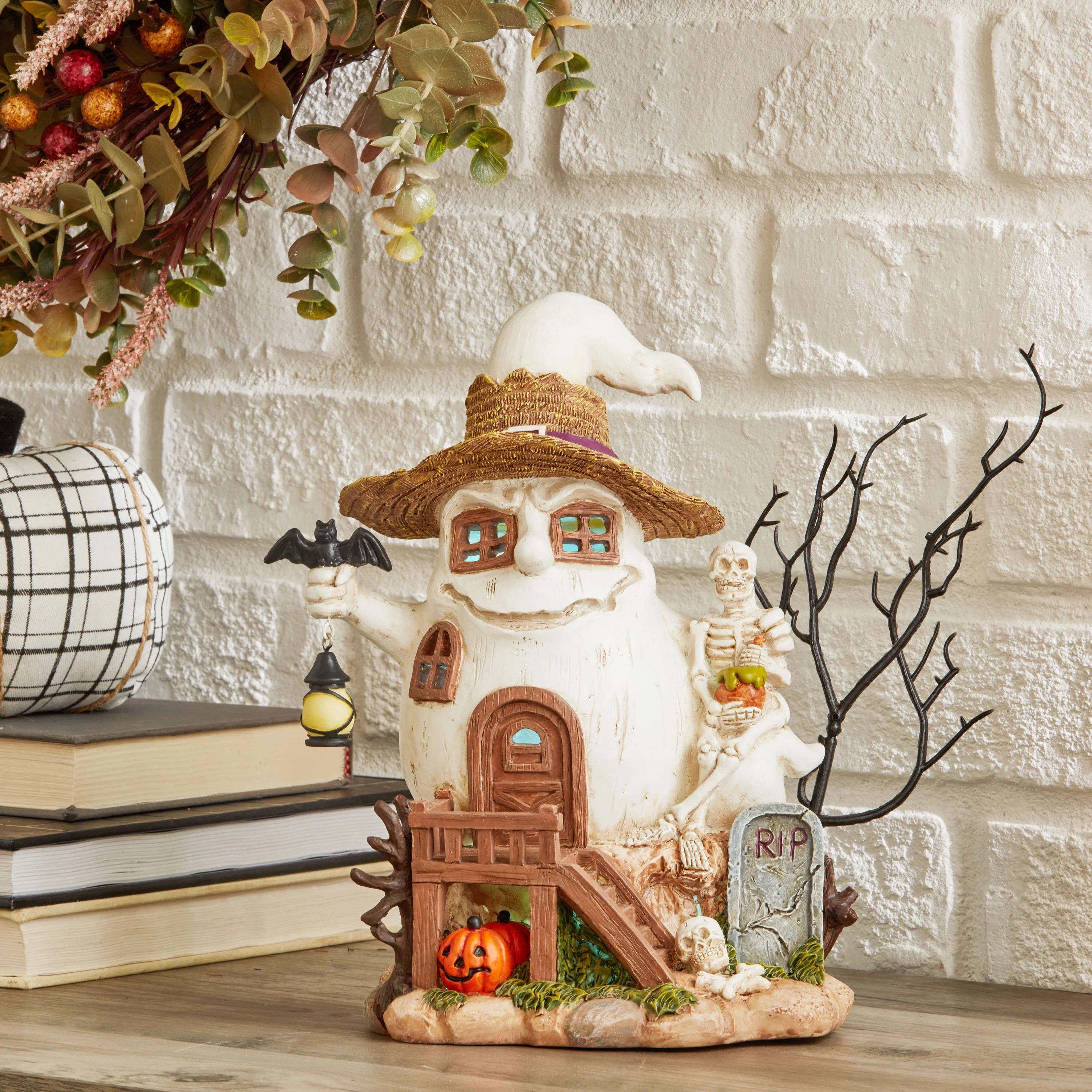 Way to Celebrate Halloween Village 6-Inch House Figurine, Ghost - Walmart.com | Walmart (US)