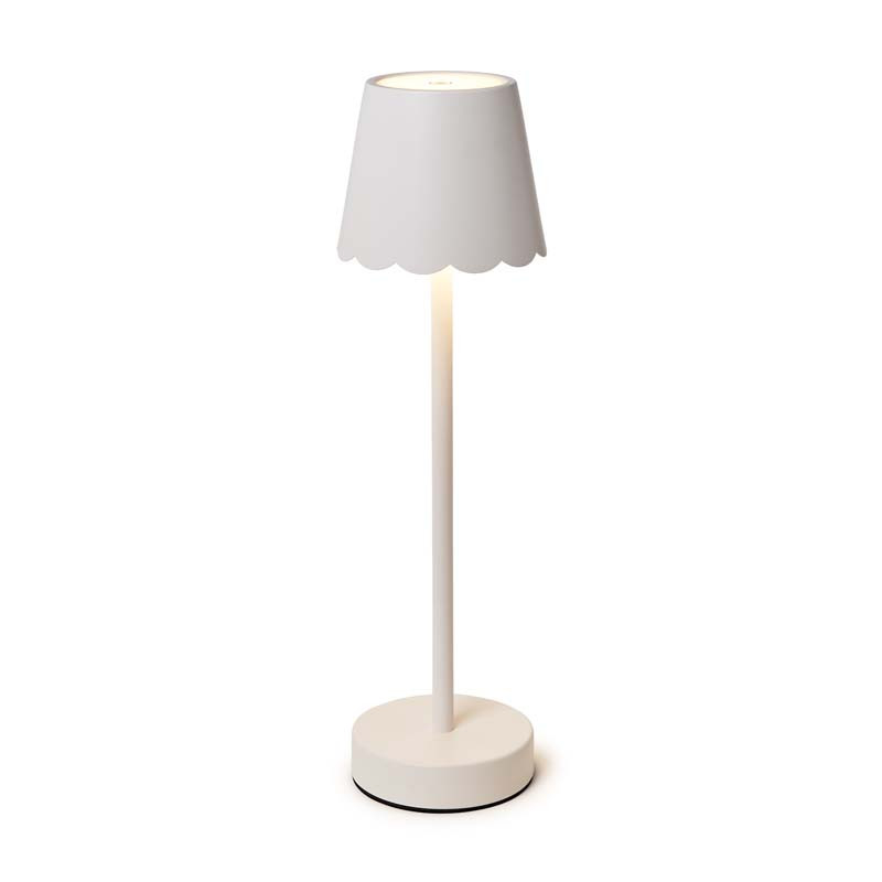 Scallop Cordless LED Table Lamp - White | The Company Store