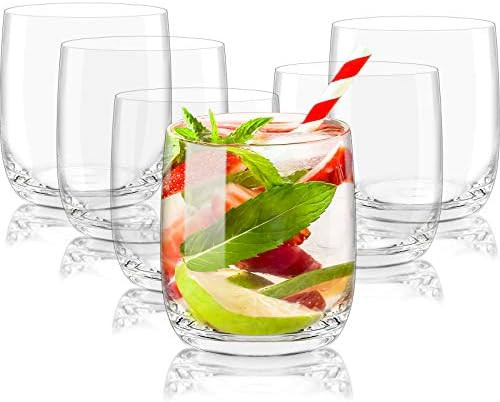 CREATIVELAND Juego de 6 vasos de cristal sin plomo, claridad brillante, borde delgado, cristal de... | Amazon (US)