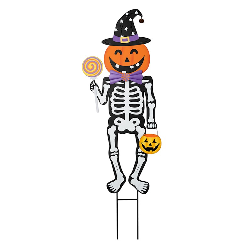 Tricky Treats Metal Skeleton Yard Stake, 36" | At Home