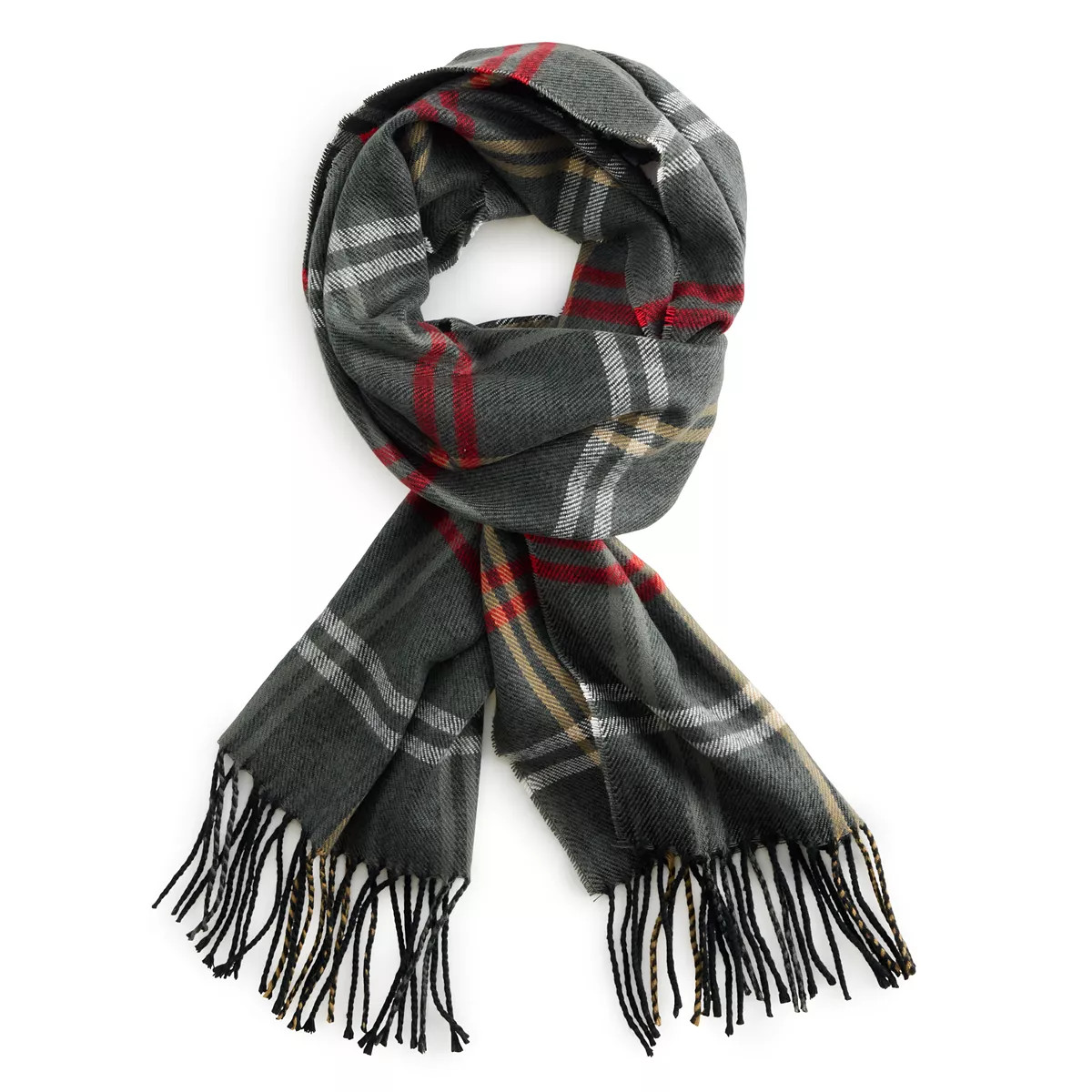Women's Softer Than Cashmere Gray Classic Plaid Scarf | Kohl's