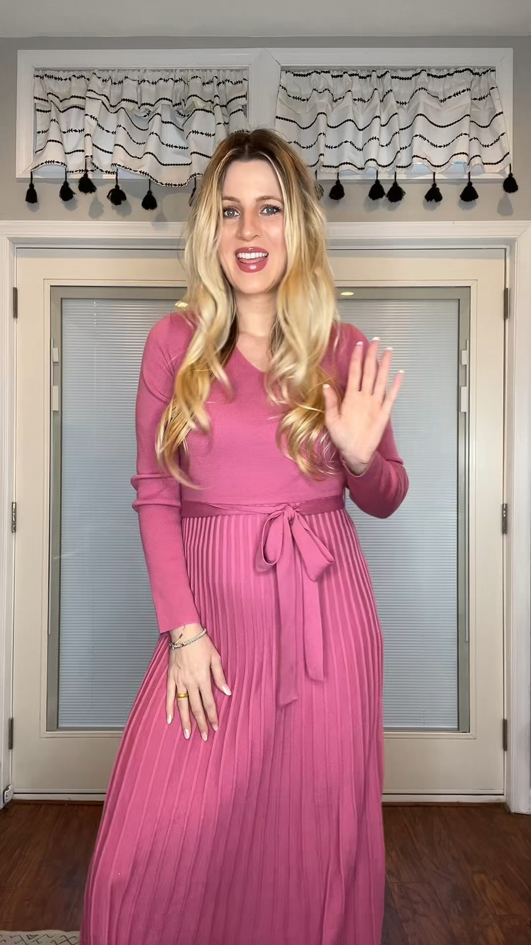 The perfect sweater dress for A knit dress that works with a baby bump, for post partum and any size body really! Tie waist belt and pleated skirt. 

#LTKStyleTip #LTKFindsUnder50 #LTKBump