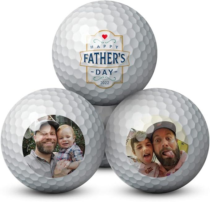 Father’s Day Custom Golf Balls with Display Stand | 3-Pack | Personalized with Your Pictures | ... | Amazon (US)