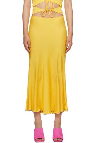 Yellow Prim Midi Skirt | SSENSE