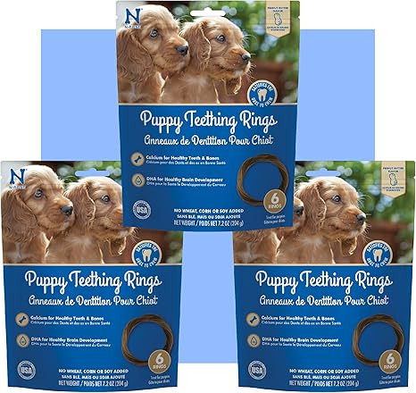 N-Bone Puppy Teething Rings Peanut Butter Flavor 6 Count Bag Multi Pack, Total 3 Bags, 21.6-oz (1... | Amazon (US)
