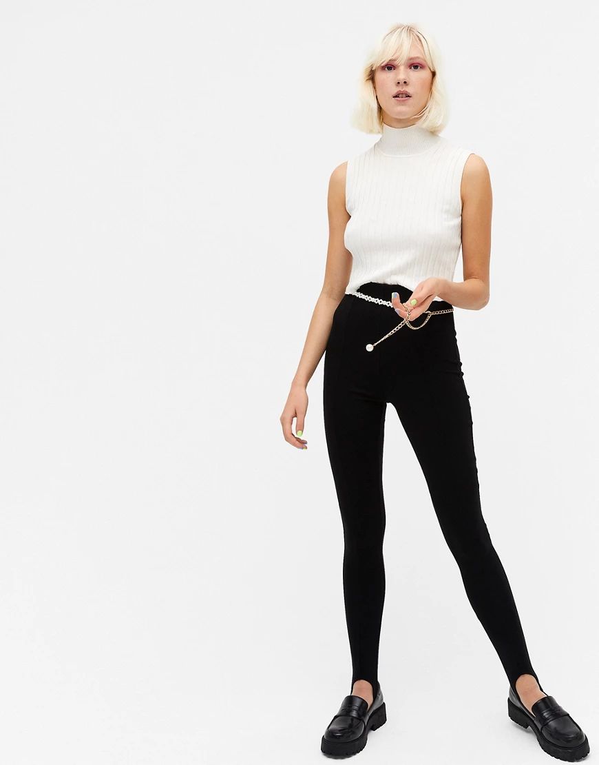 Monki Sarah stirrup leggings in black | ASOS (Global)