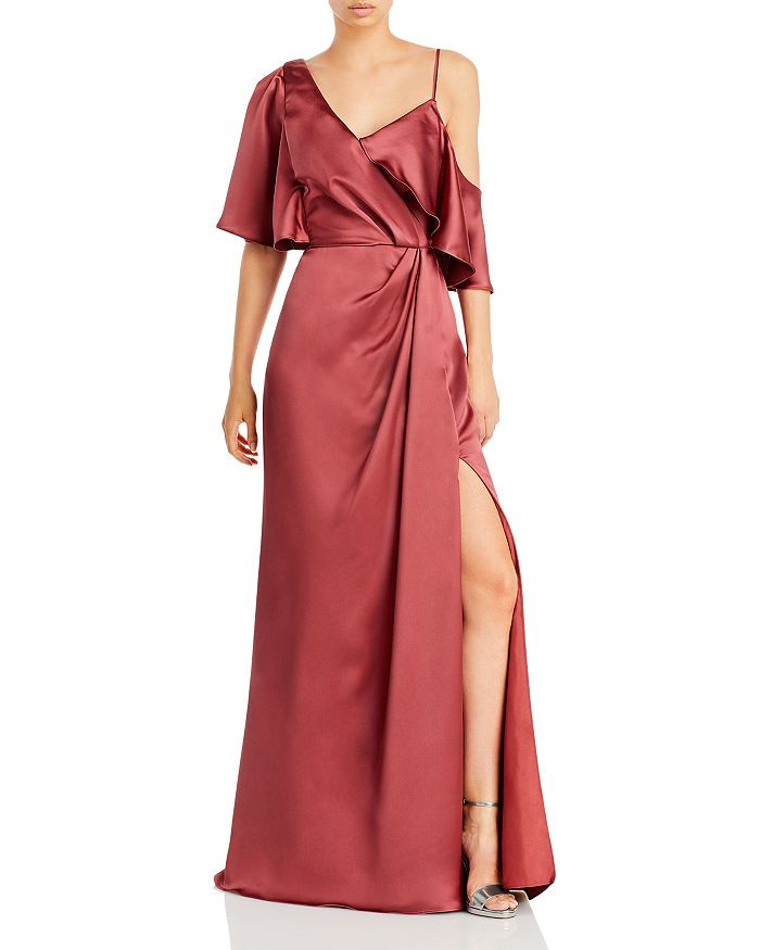 Asymmetric Flutter Sleeve Gown | Bloomingdale's (US)