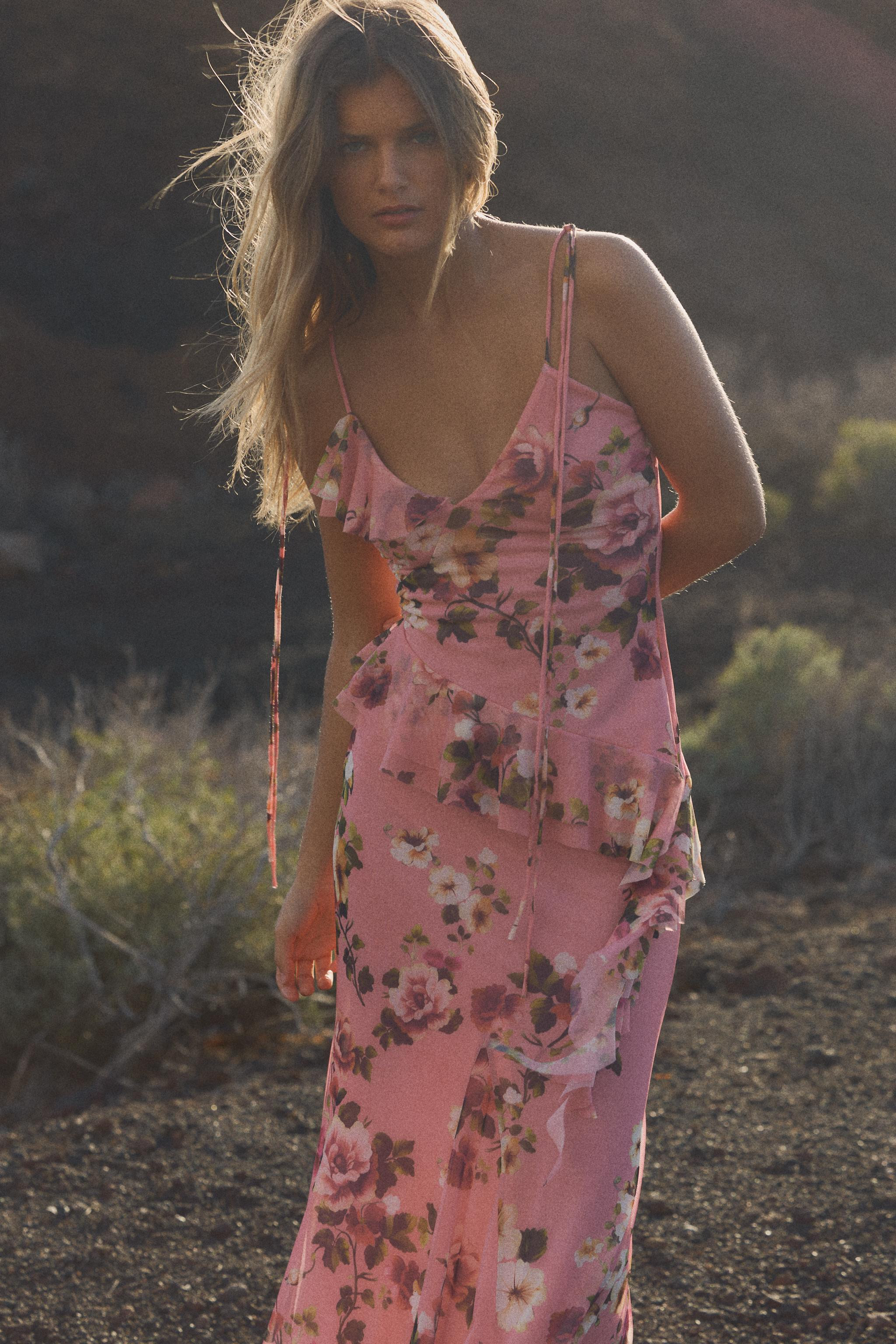 PRINTED TULLE STRAPPY TOP | Zara UK