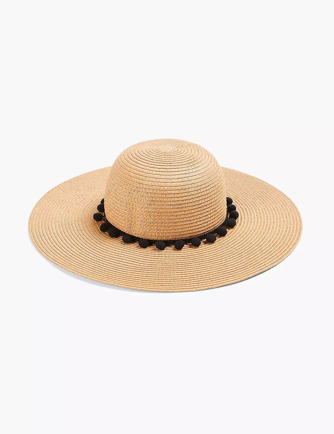 Floppy Straw Hat With Pom-Poms | LaneBryant | Lane Bryant (US)