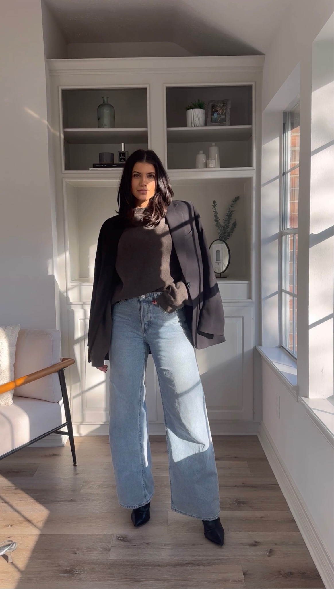 Green cardigan is thrifted- linking similar for you girls
Boots are TTS and so comfy. Linking wide calf version, too. 
Blazer is oversized- wearing a M
Metallic heels are Zara- linking similar 
Jeans are H&M. Linking this years version. TTS


#LTKstyletip #LTKsalealert #LTKfindsunder50