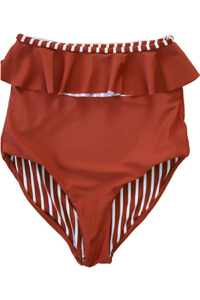 Cabana Reversible Bottoms |  Sienna & Stripes | Coral Reef Swim