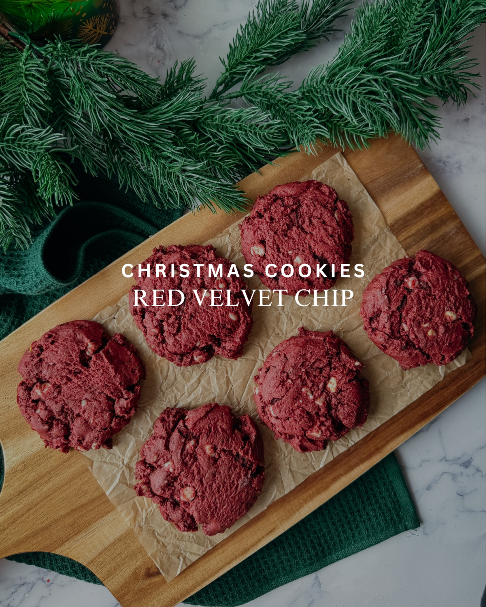 These bakery style red velvet chip cookies give you all the flavors of a red velvet cake, in a creamy cookie form. 

NOTE: I removed the dye free powdered coloring I was using from the post. The ingredients have changed on it and is no longer dye free. I will be ordering more colorings to test! 

Recipe: kaylazenner.com/bakery-style-red-velvet-cookies

#LTKHoliday