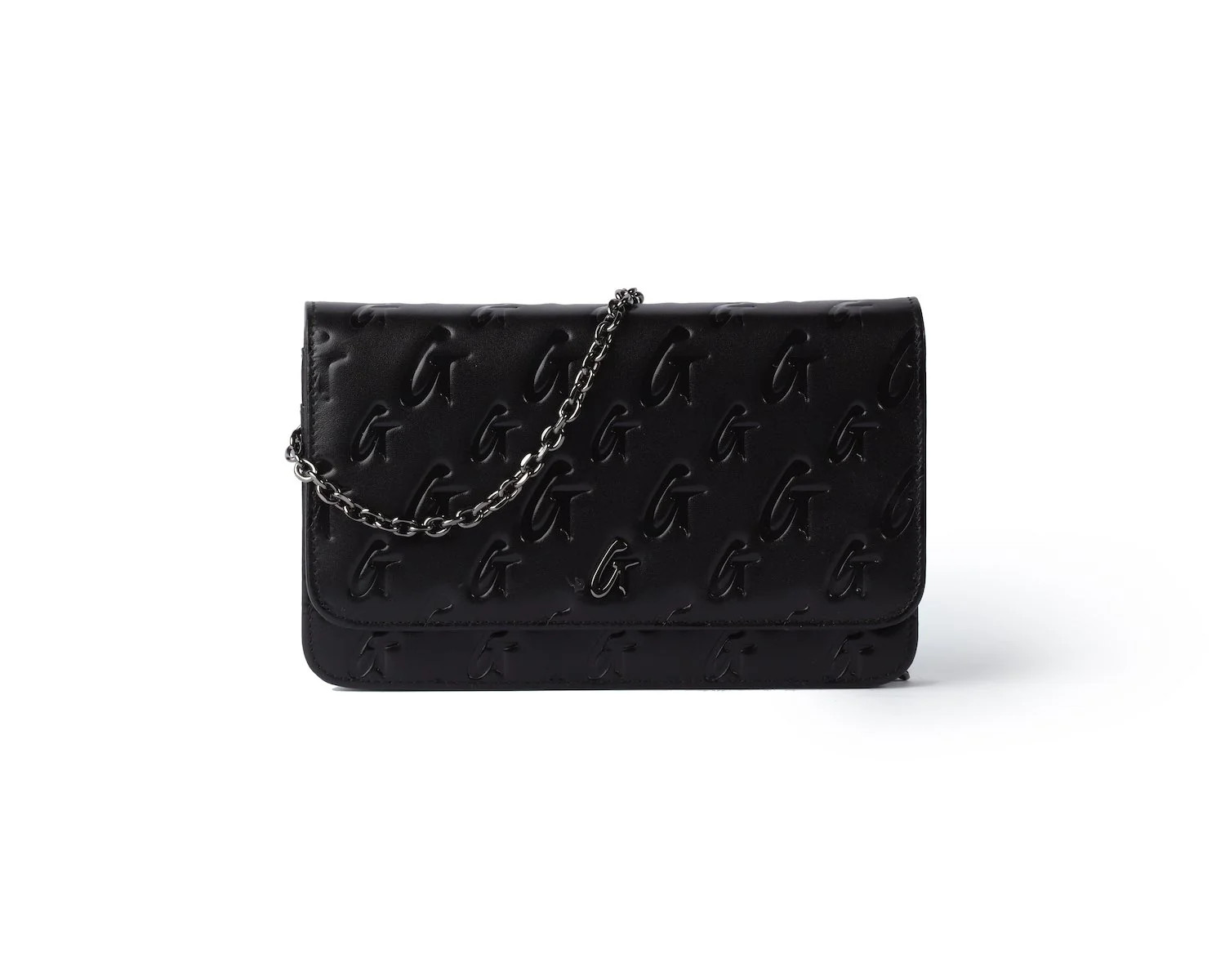 BLACK MONOGRAM WALLET ON CHAIN-GUNMETAL | Glam-Aholic Lifestyle