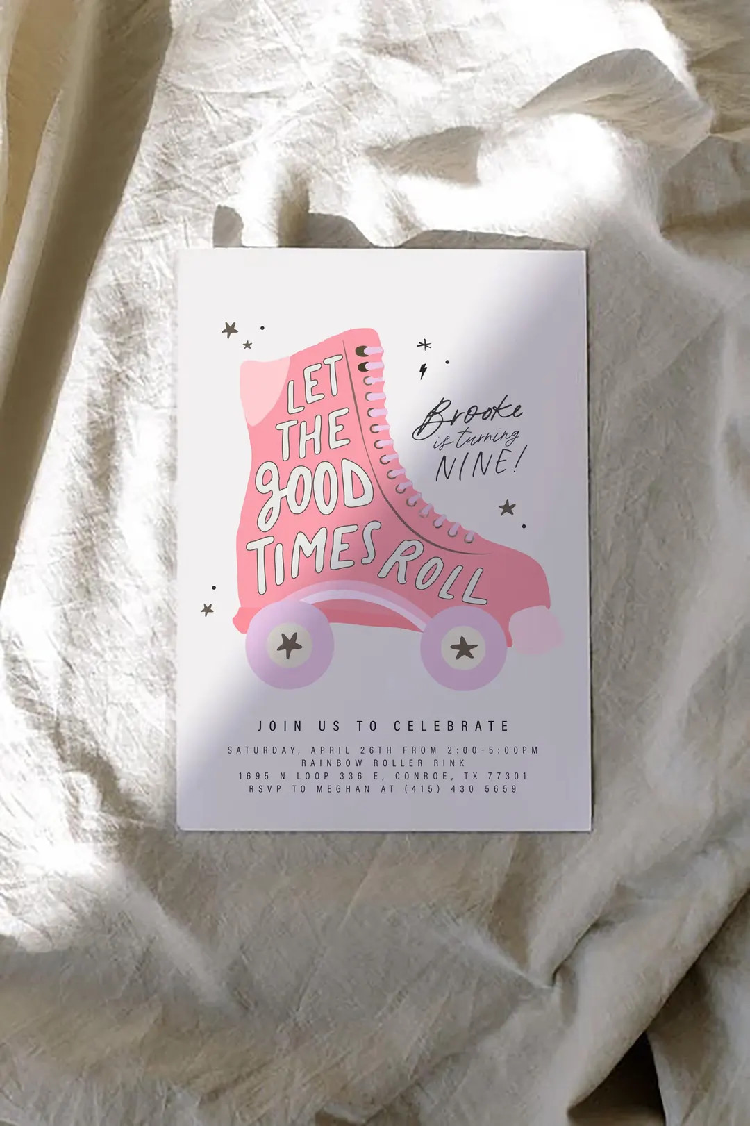 Roller Skating Birthday Invite | Boy or Girl | Kids | Skating Rink | Skate Party | Let the Good T... | Etsy (US)