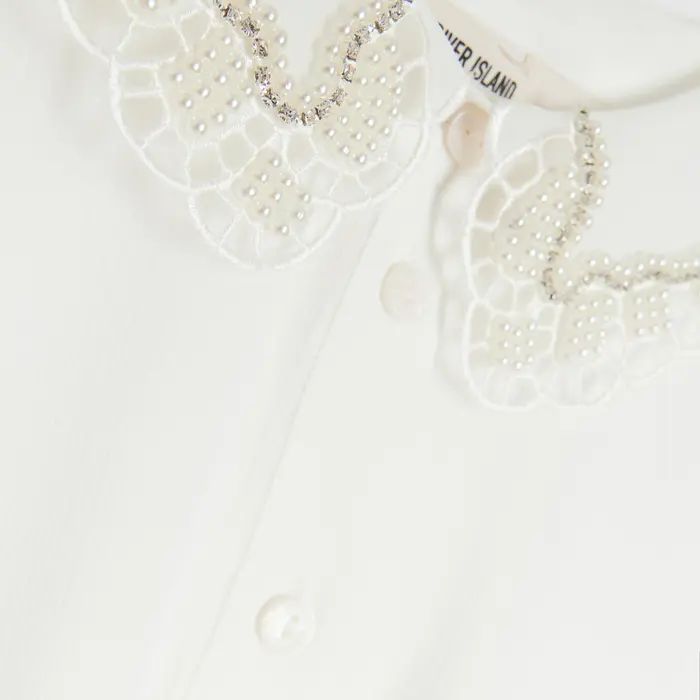 Embellished Collar Chiffon Shirt | Nordstrom