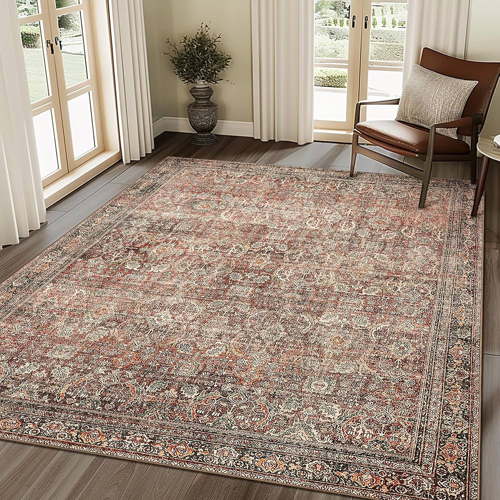 3X5 Area Rugs Machine Washable Runner Rugs for Living Room Bedroom Hallway, Non Slip Indoor Soft ... | Amazon (US)