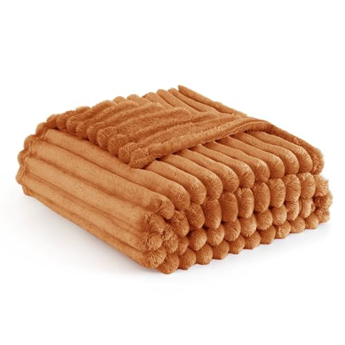 Bedsure GentleSoft Orange Fall Throw Blanket for Couch - Cozy Soft Blankets for Women, Cute Small Fall Throws for Girls, Orange, 50x60 Inches | Amazon (US)