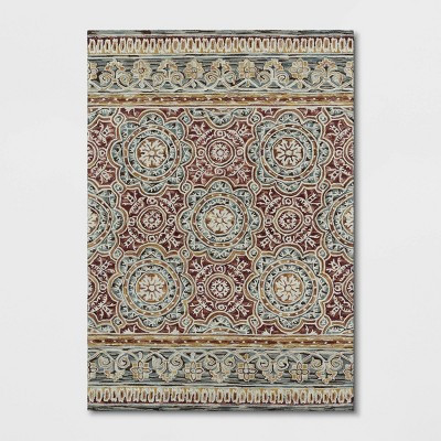 7'x10' Floral Belfast Area Rug Red - Threshold™ | Target