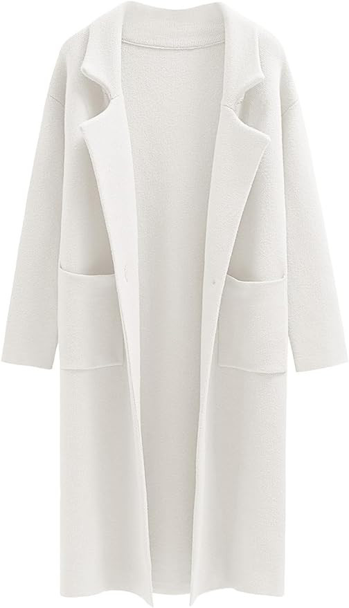 ANRABESS Womens Long Sweater Coats Open Front Knit Cardigans Long Sleeve Lapel Oversized Fall Win... | Amazon (US)