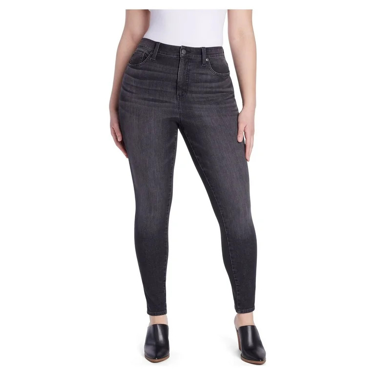 Time and Tru Women's High Rise Curvy Skinny Jeans, 27" and 29" Inseams, Sizes 0-22 | Walmart (US)