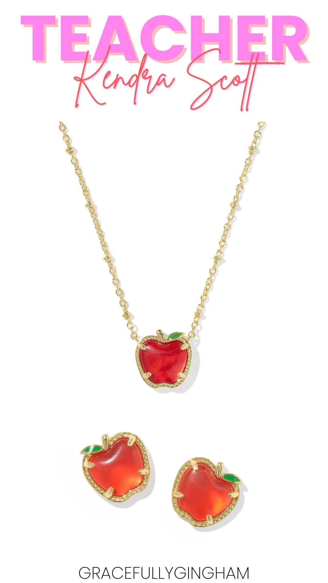 Calling all teachers!!! This apple necklace and earring combo is perfect for the first day of school!! This would make a great teacher gift as well for the beginning of the year!

#LTKSeasonal #LTKmomlife