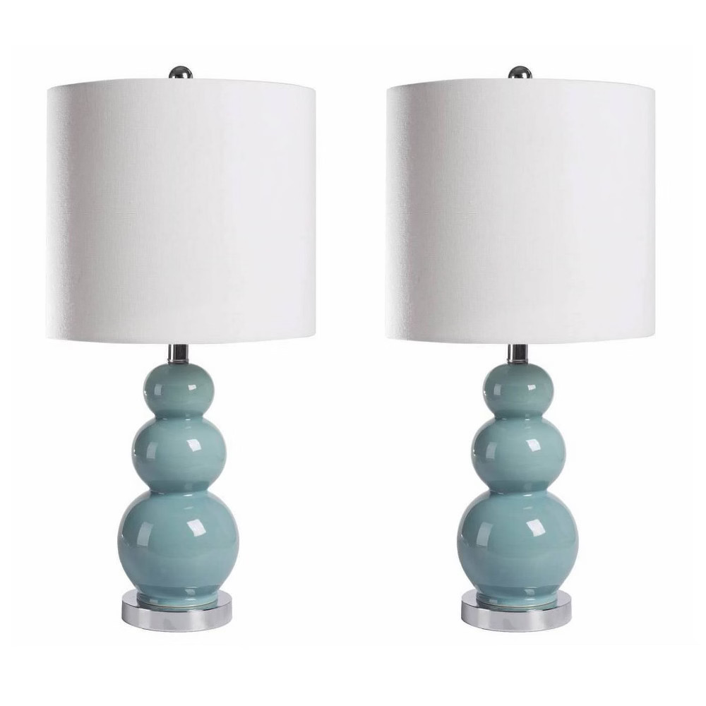 (Set of 2) Cameron Gourd French Table Lamps Blue - Abbyson Living | Target
