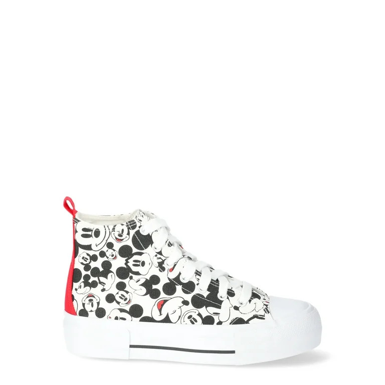 Disney Women's Mickey Mouse High-Top Lace-Up Sneakers | Walmart (US)
