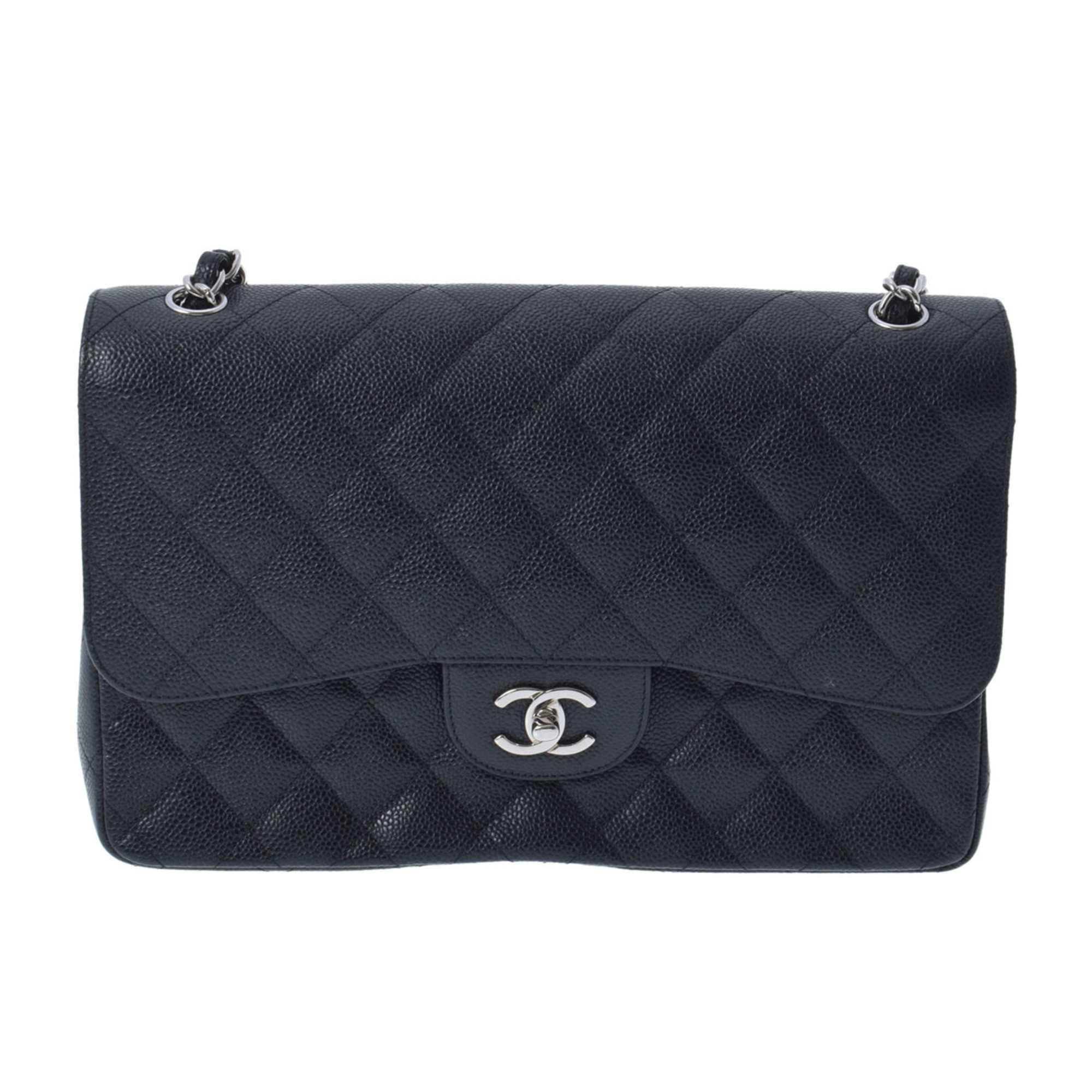 Authenticated Used CHANEL Chanel matelasse double flap chain shoulder 30 black ladies caviar skin... | Walmart (US)