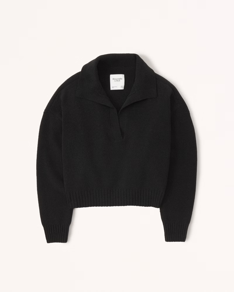 Women's Chenille Notch-Neck Sweater | Women's Tops | Abercrombie.com | Abercrombie & Fitch (US)