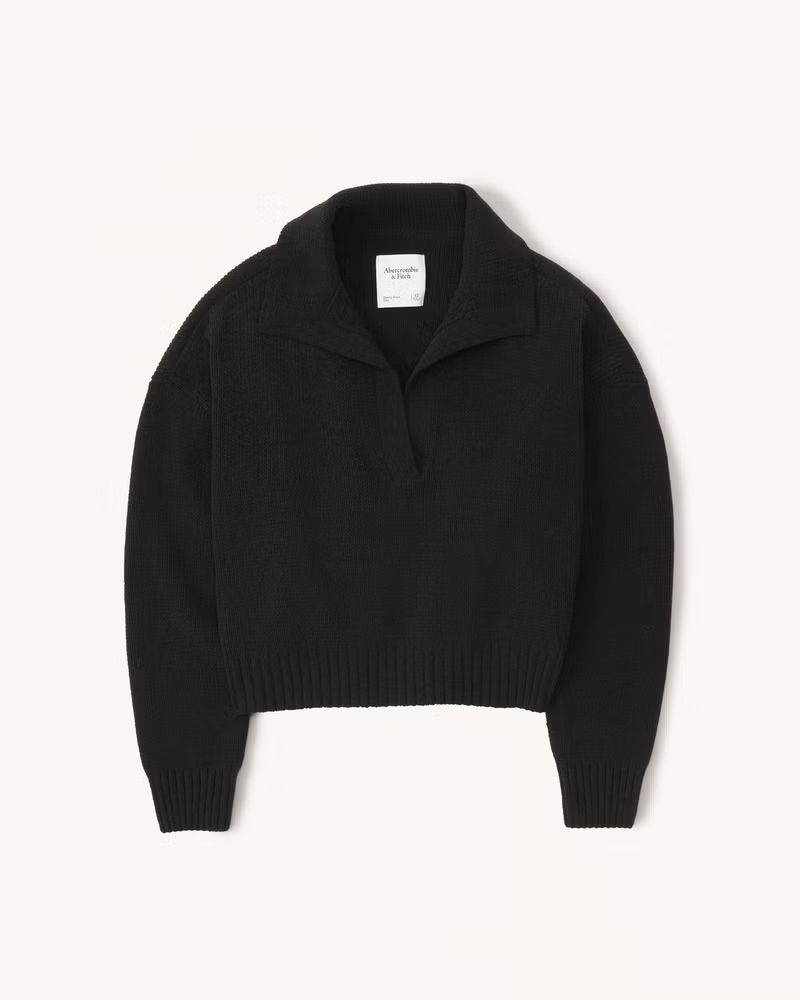 Women's Notch-Neck Sweater Polo | Women's | Abercrombie.com | Abercrombie & Fitch (US)