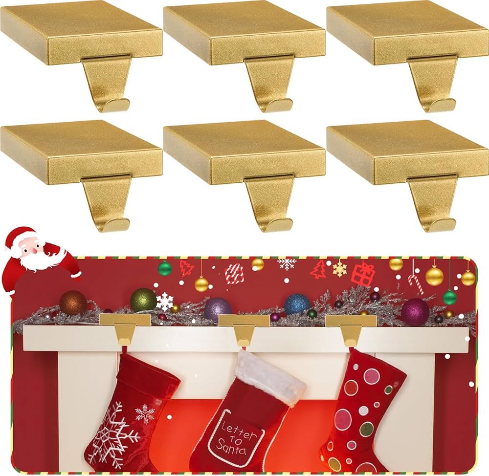 Amazon.com: Zonon Christmas Stocking Holders Metal Stocking Hangers for Mantle Christmas Stocking... | Amazon (US)