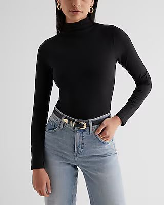 Body Contour High Compression Mock Neck Long Sleeve Bodysuit | Express