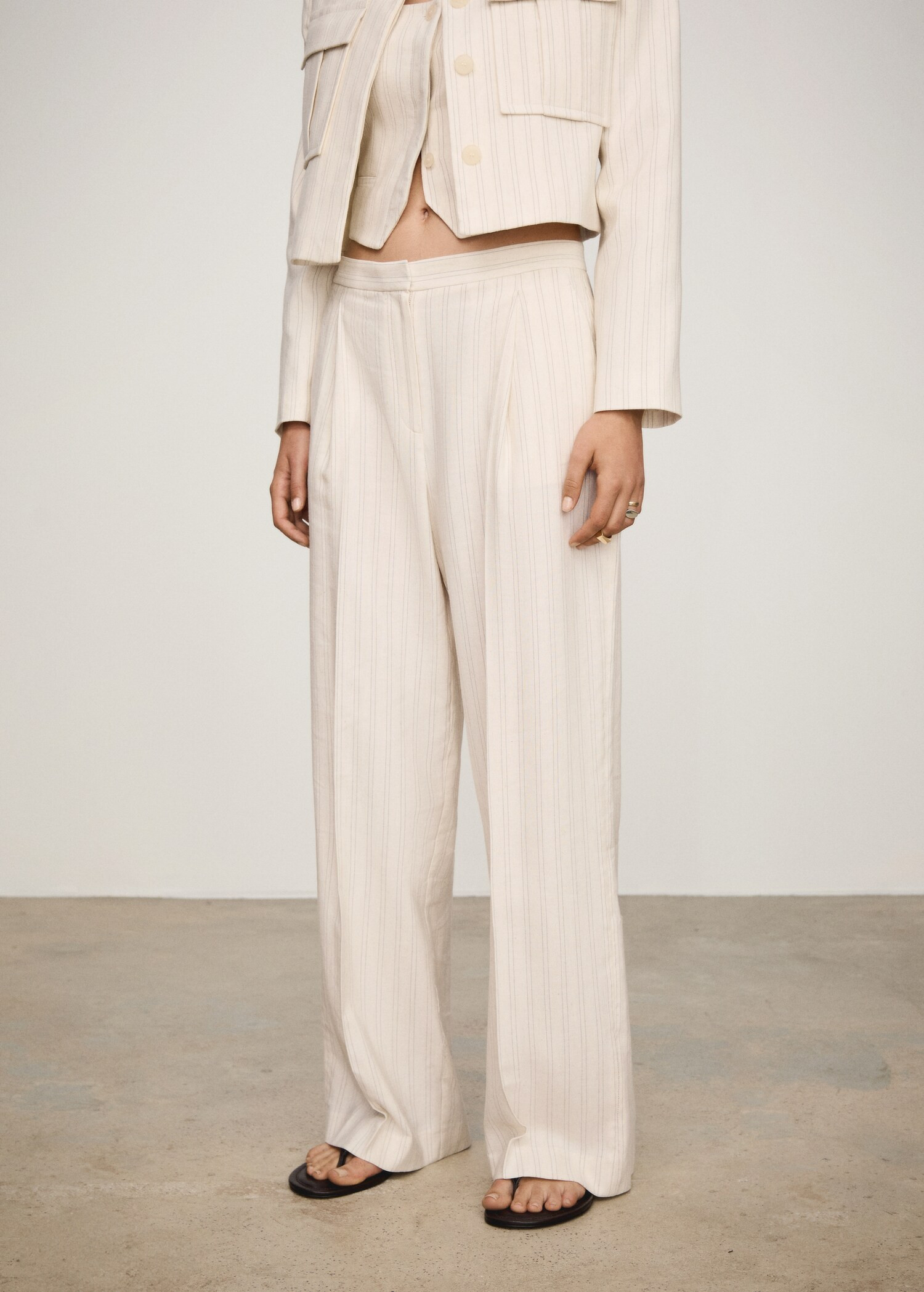 Straight striped trousers - Women | MANGO USA | Mango (US/MX/AU)