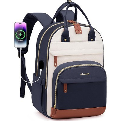 Summit Adventure Waterproof Anti-Theft Laptop Backpack for Women - Fits 15.6 Inch, Fashion Travel & School Bag. Beige-blue-brown 15.6 Inch | Target