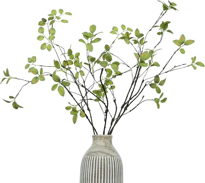 DuHouse 24" 5Pcs Fake Greenery Stems Artificial Ficus Branches Fake Plants for Home Office Table ... | Amazon (US)