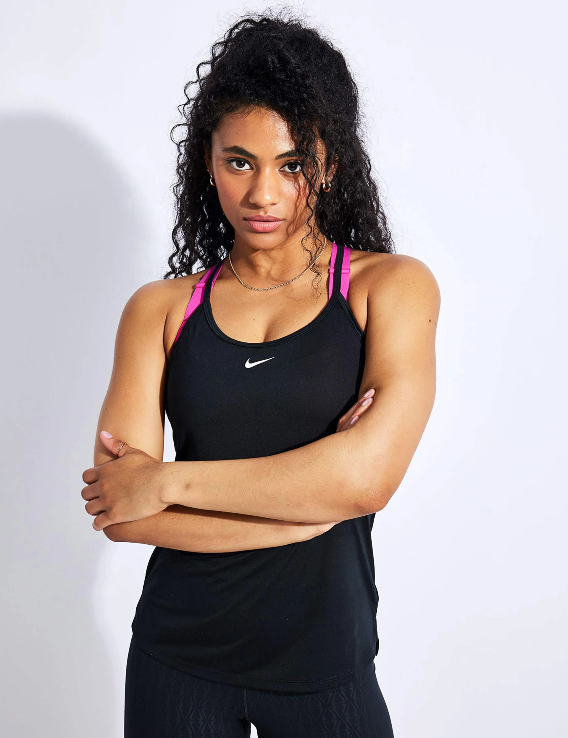 Nike | Dri-FIT One Elastika Tank - Black/White | The Sports Edit | The Sports Edit