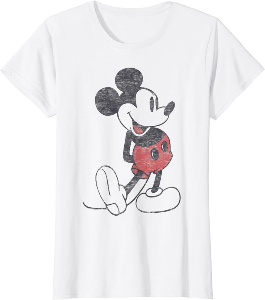 Disney Mickey & Friends Mickey Mouse Vintage Portrait Short Sleeve T-Shirt Small | Amazon (US)
