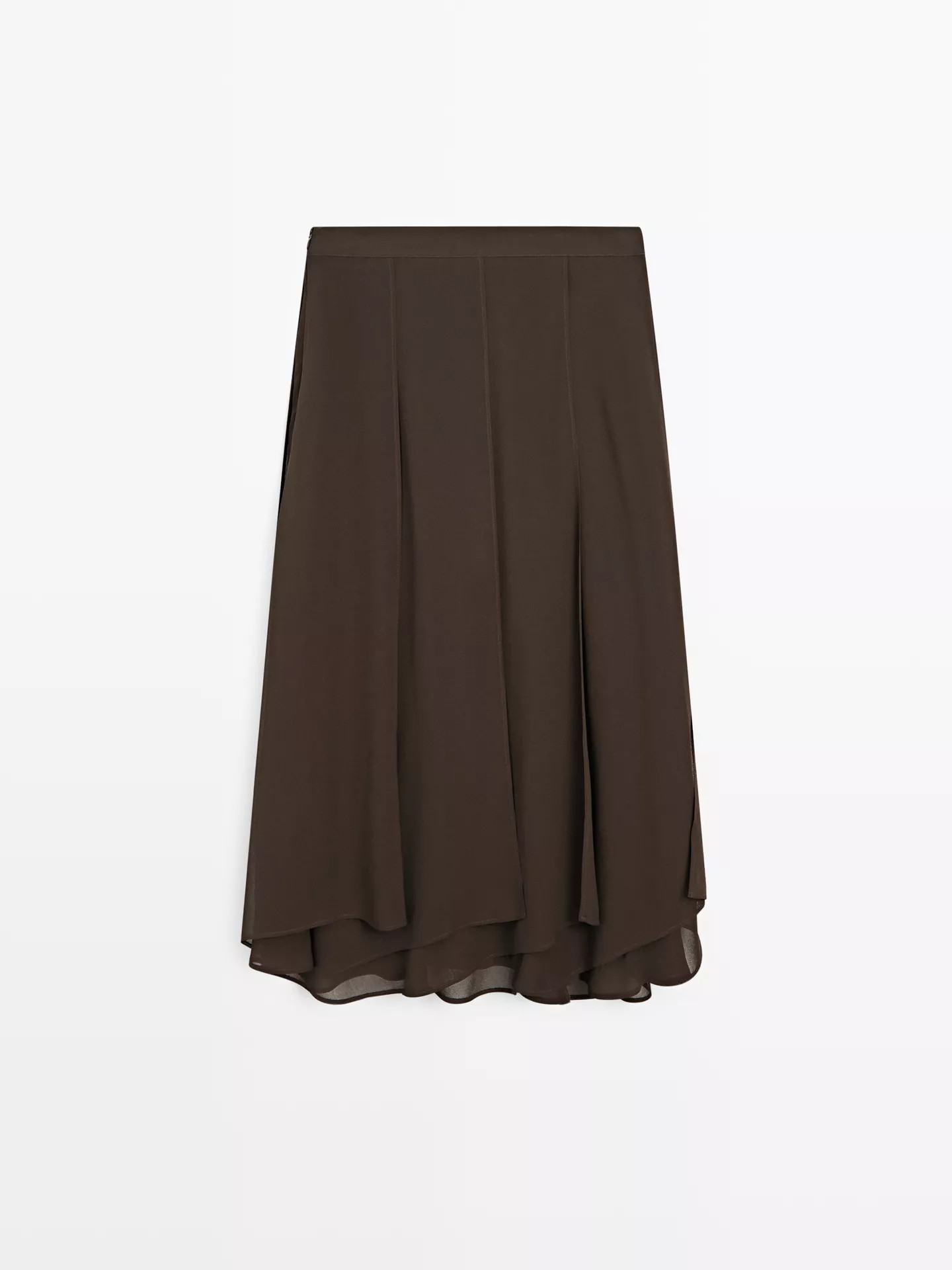 Fließender Midirock mit Volants | Massimo Dutti DE