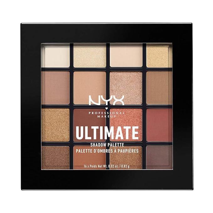 NYX PROFESSIONAL MAKEUP Ultimate Shadow Palette, Eyeshadow Palette, Warm Neutrals,1 Count | Amazon (US)