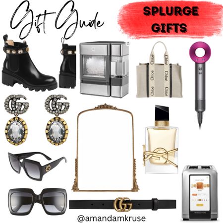 Gift guide.
Christmas.
Spurge gifts.
Luxe gifts.
Designer gifts.
Gifts for her.
Gucci boots.
Nugget ice maker.
Chloe canvas tote.
Dyson hair dryer.
Gucci earrings.
Primrose mirror.
Gold mirror.
YSL perfume.
Gucci sunglasses.
Gucci belt.
Toaster 

#LTKhome #LTKCyberweek #LTKHoliday